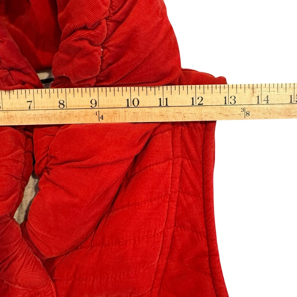 Daughters of the Liberation XS Red‎ Corduroy Quilted Shawl Collar Puffer Vest - Picture 4 of 10